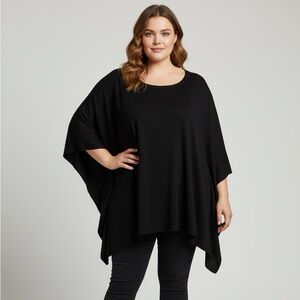 Black Poncho Top